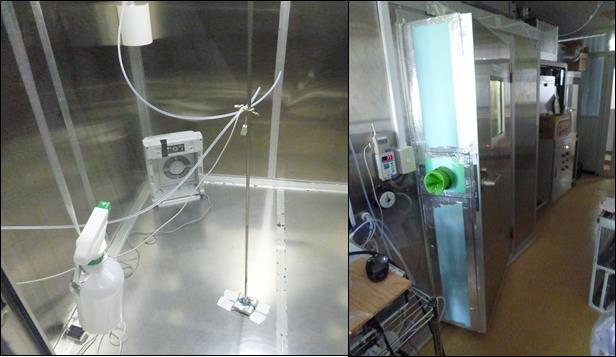 大形チャンバーにおける消臭試験の様子