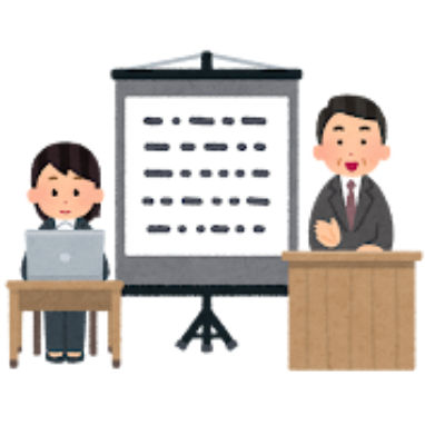 男性が机で勉強しているイラスト