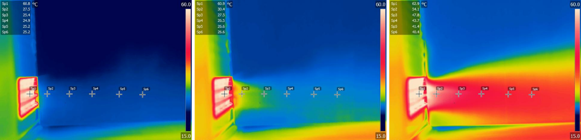 温水ルームヒーター近傍の熱画像評価